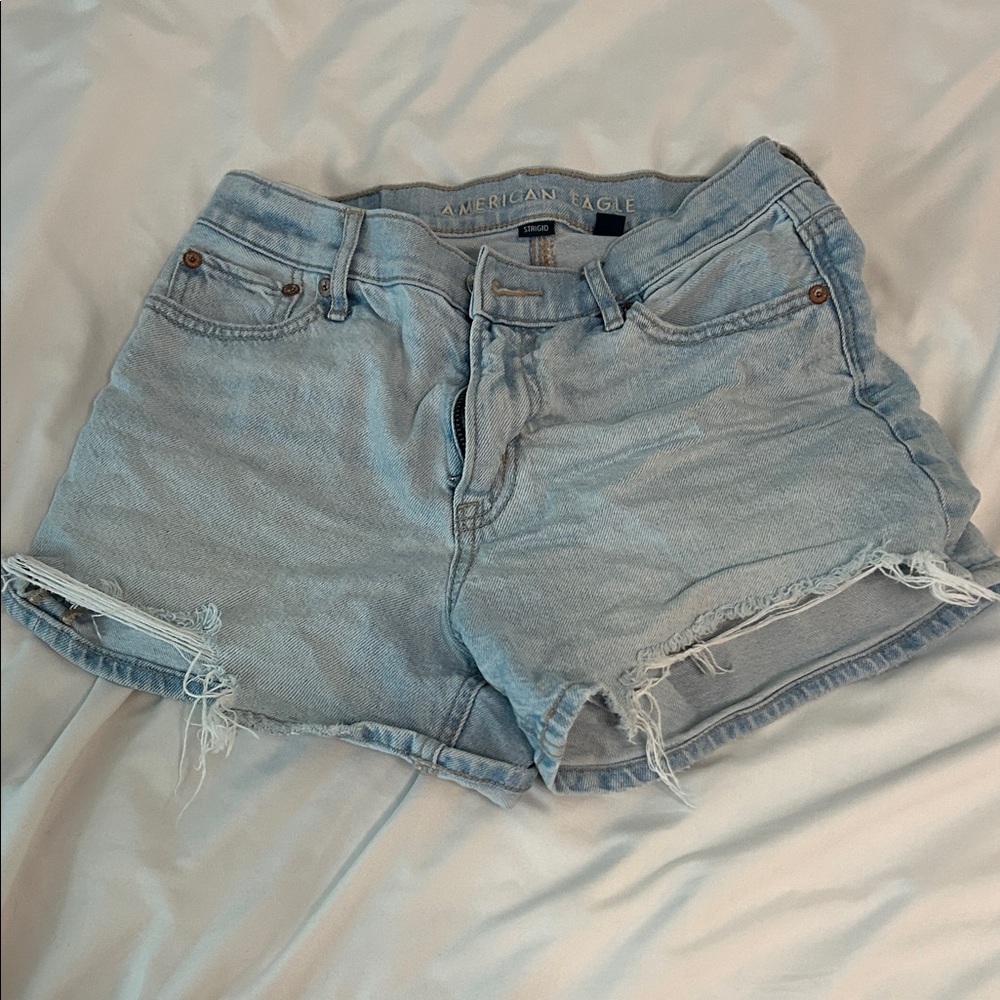 American Eagle Outfitters Women's Faded Blue Jean Shorts